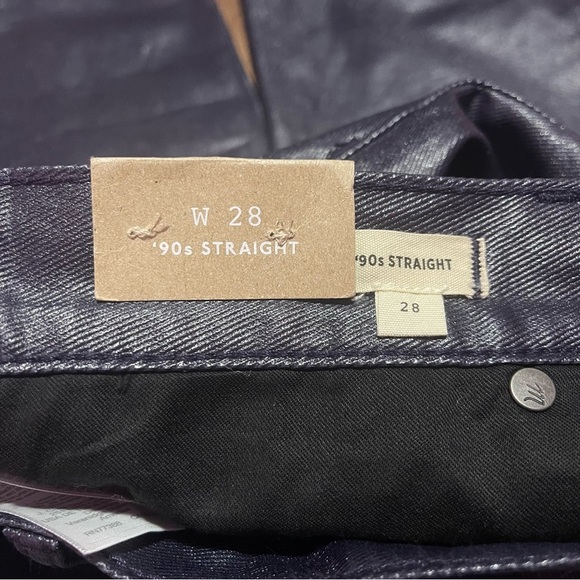 Madewell Jeans Women’s Size 28 Midnight Blue Foil 90's Straight High-Rise NWT - Picture 9 of 14